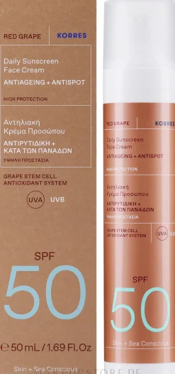 Anti-Aging Sonnenschutzcreme gegen Pigmentflecken SPF 50