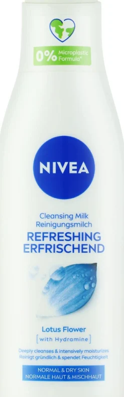 Erfrischende Gesichtsreinigungsmilch mit Vitamin E und Lotusextrakt