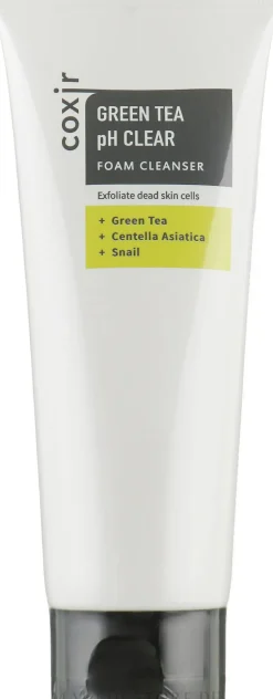 Exfolierender Gesichtsreinigungsschaum mit grünem Tee, indischem Wassernabel und Schneckenschleim