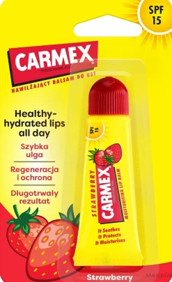 Feuchtigkeitsspendender Lippenbalsam für trockene und rissige Lippen mit Erdbeergeschmack SPF 15