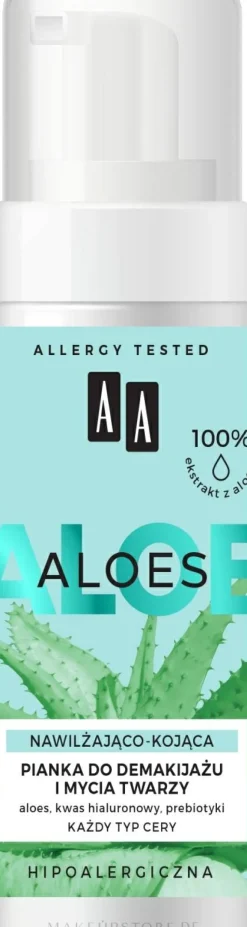 Feuchtigkeitsspendender und beruhigender Gesichtsreinigungsschaum mit Aloe Vera-Extrakt