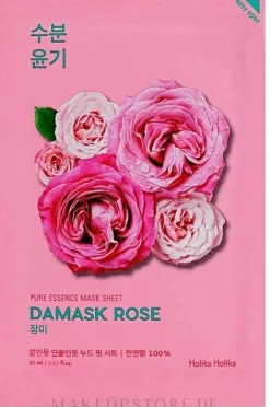 Feuchtigkeitsspendende und aufhellende Gesichtsmaske mit Damaszener Rose