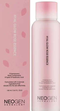 Feuchtigkeitsspendende und ausgleichende Gesichtsessenz mit Damastrose und Hyaluronsäure