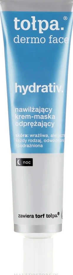 Feuchtigkeitsspendende und entspannende Nachtcreme-Maske mit Kohlenhydratkomplex und Sheabutter
