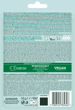 Feuchtigkeitsspendende und revitalisierende Tuchmaske mit Aloe und Hyaluronsäure