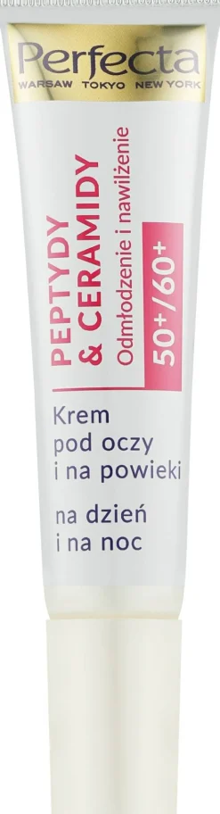 Feuchtigkeitsspendende und verjüngende Creme für die Augenpartie mit Peptiden und Ceramiden 50+/60+