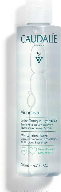 Feuchtigkeitstonikum für Gesicht und Augen mit Bio-Rosenwasser und Vinolevure