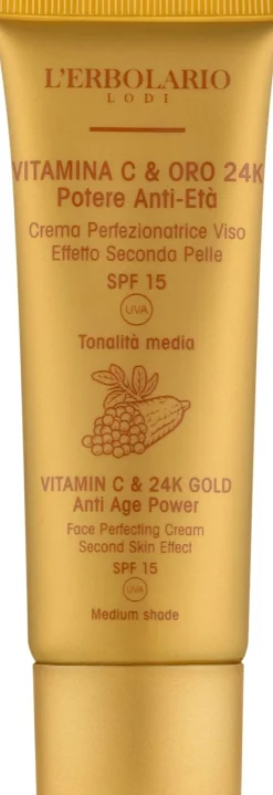Gesichtscreme mit Vitamin C und 24 Karat Gold, mittlere Farbe