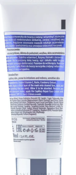 Gesichtsmaske gegen Rötungen und Couperose mit Vitamin C
