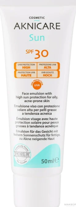 Gesichtsschutzcreme speziell für die zur Akne neigende oder fettige Haut SPF 30