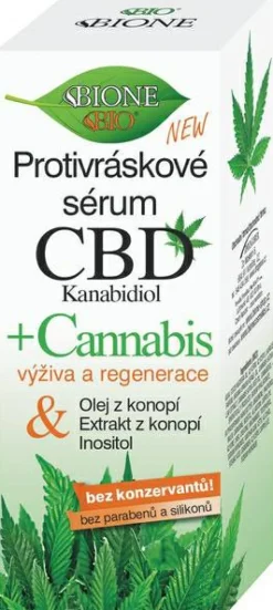 Gesichtsserum gegen Falten mit Cannabisextrakt