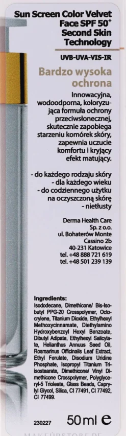 Getönte Sonnenschutzcreme für das Gesicht SPF 50+