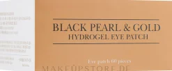 Hydrogel-Augenpatches mit Gold und mit schwarzen Perlen