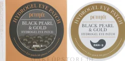 Hydrogel-Augenpatches mit Gold und mit schwarzen Perlen