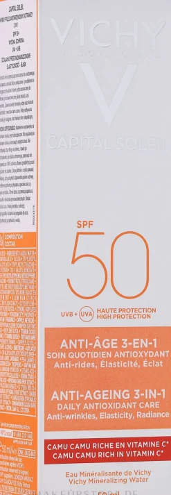 3in1 Anti-Aging Sonnenschutzcreme für das Gesicht mit Antioxidantien SPF 50