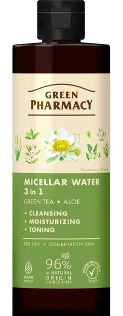 3in1 Mizellenwasser für fettige und Mischhaut mit grünem Tee und Aloe