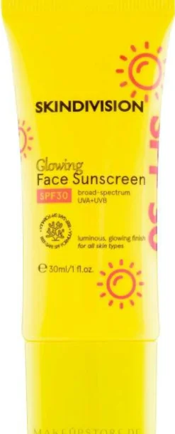 Leuchtende Sonnenschutzcreme für das Gesicht