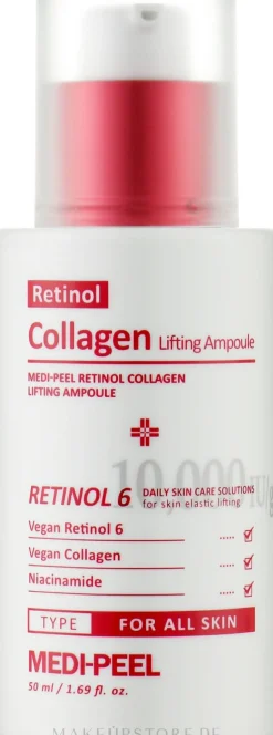 Lifting-Ampulle für das Gesicht mit Retinol und Kollagen