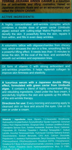 Lifting Serum für Gesicht und Augenbereich mit grünem Kaviar