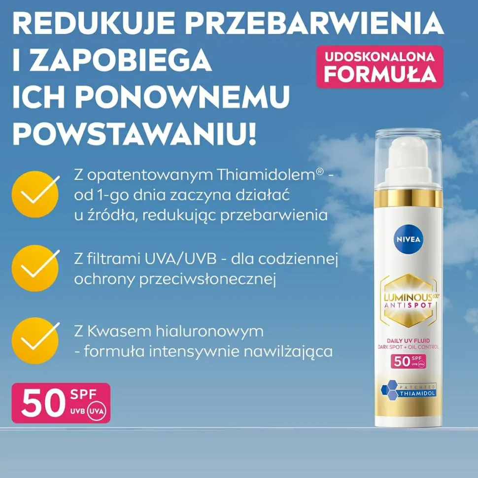 Mattierendes Tagesfluid für das Gesicht gegen Pigmentflecken SPF 50