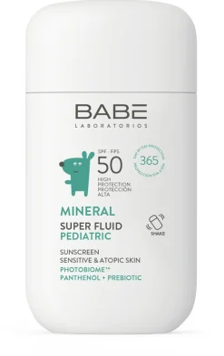 Mineralischer Sonnenschutzfluid für Kinder mit Panthenol und Präbiotikum mit LSF 50
