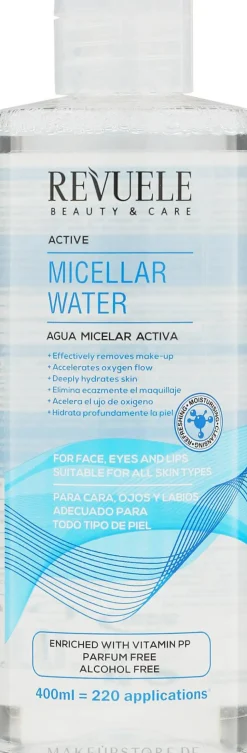 Mizellen-Reinigungswasser für das Gesicht, Augen und Lippen
