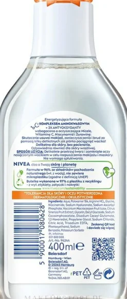 Mizellen-Reinigungswasser mit Vitaminen für empfindliche Haut