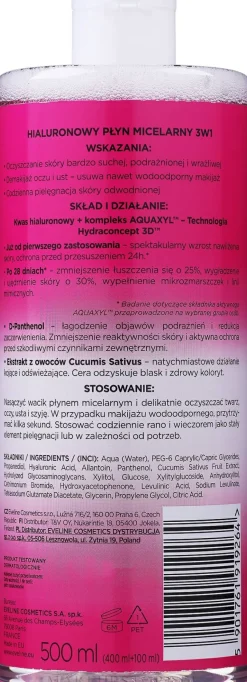 Mizellenwasser für Gesicht mit Hyaluronsäure
