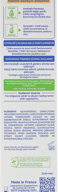 Nährende Gesichtscreme mit kalter Creme für Babys