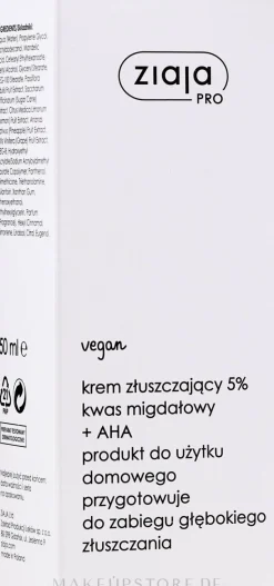 Peelingcreme für das Gesicht mit 5% Mandelsäure und AHA-Säuren