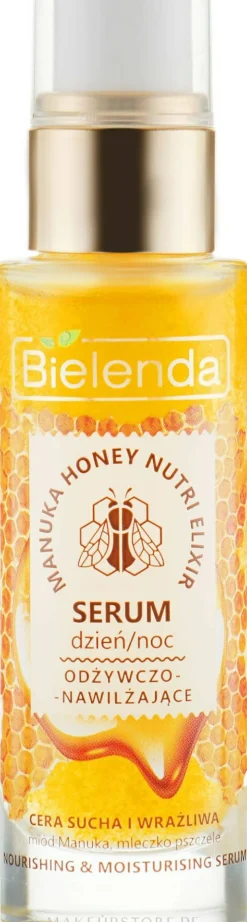 Pflegendes Gesichtsserum für die Tages- und Nachtpflege mit Manuka Honig und Gelée Royale