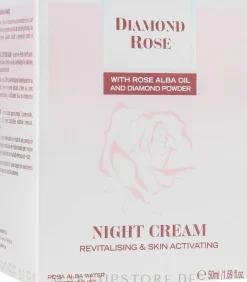 Regenerierende Nachtcreme mit Rosa Alba-Öl und Diamantenstaub