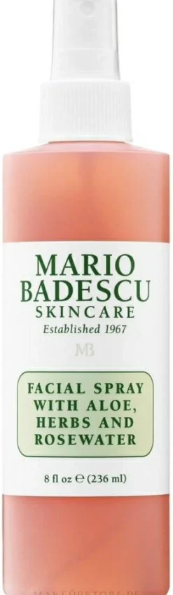 Revitalisierendes und feuchtigkeitsspendendes Gesichtsspray mit Aloe, Kräutern und Rosenwasser