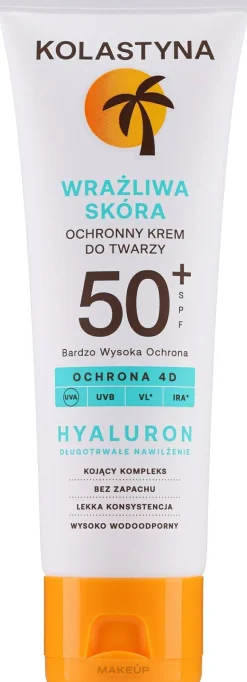 Schützende Gesichtscreme für empfindliche Haut SPF50+
