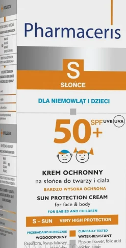 Sonnenschützende für Körper- und Gesichtscreme für Kinder und Babys SPF 50+