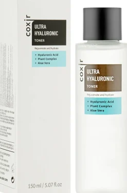 Verjüngendes und feuchtigkeitsspendendes Gesichtstonikum mit Hyaluronsäure, pflanzlichem Komplex und Aloe Vera